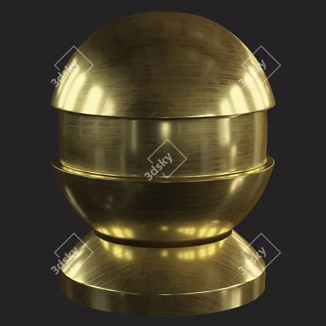 Sleek Brass Satin Brushed 3D model image 3