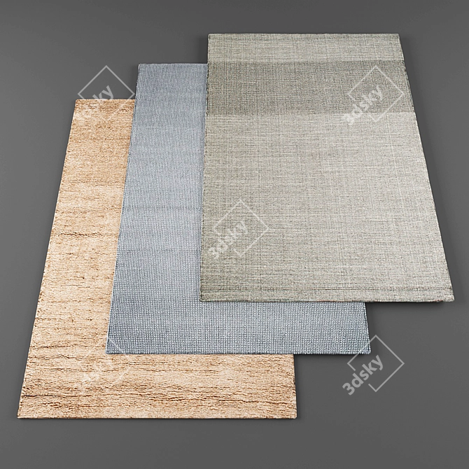 High-Res Random Rugs Collection 3D model image 1