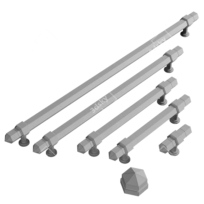 Corona Handle Furniture Bracket 3D model image 2