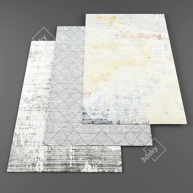 Modern Rugs Collection - High Resolution & Textured Set 3D model image 1