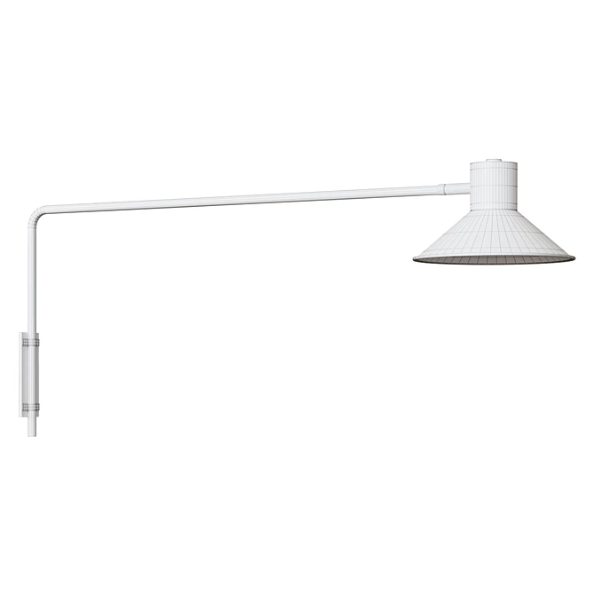 Sleek Black Wall Lamp 3D model image 2