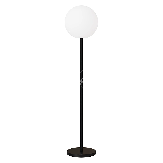 Modern Black Steel Floor Lamp 3D model image 1