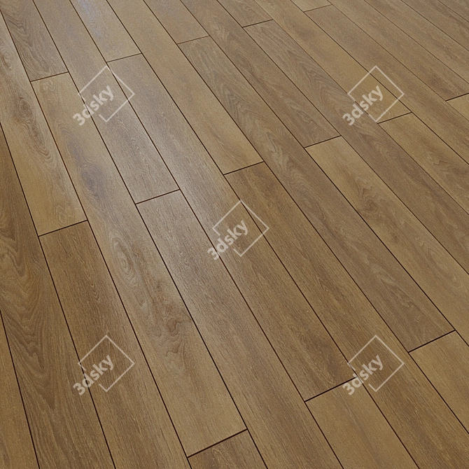 October Oak Brown Laminate Flooring 3D model image 1