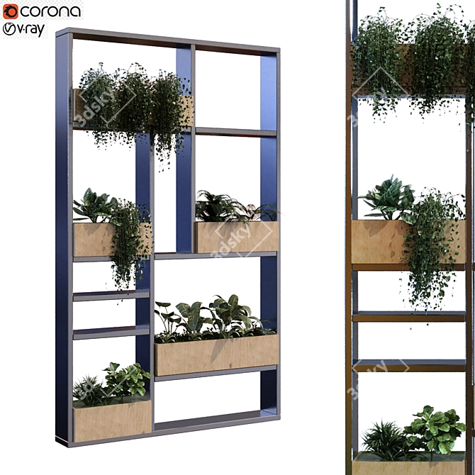 Modern Plant Partition Set 3D model image 1