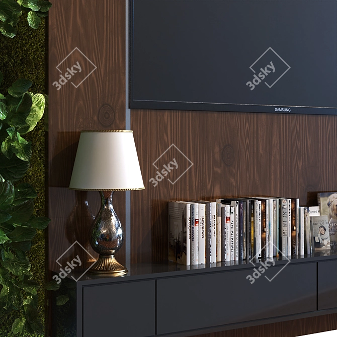 Modern TV Wall Unit 020 3D model image 2