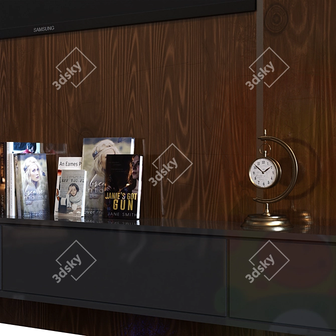 Modern TV Wall Unit 020 3D model image 4