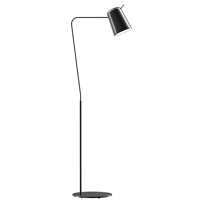 Sleek Black Floor Lamp 3D model image 1