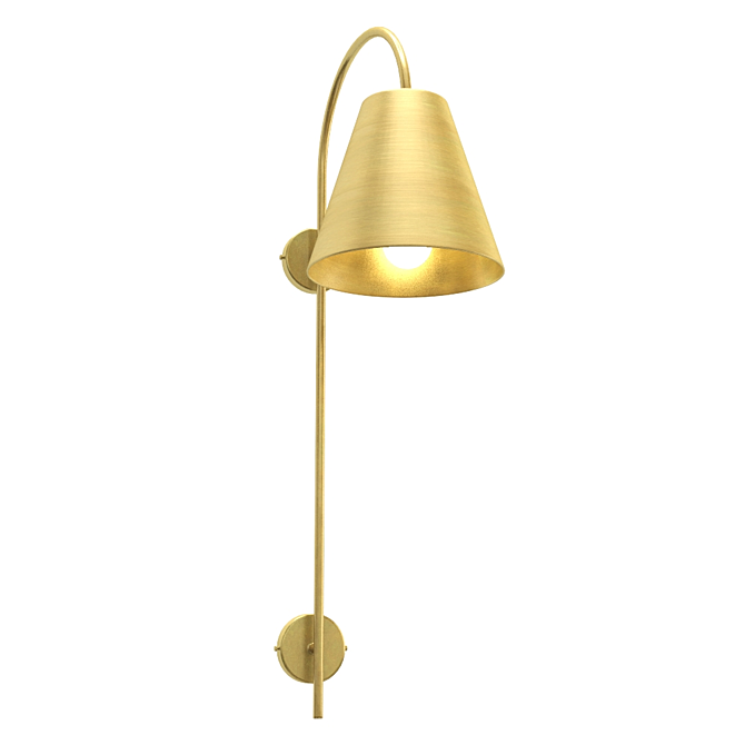 Modern Gold Leaf Klein Wall Light 3D model image 3