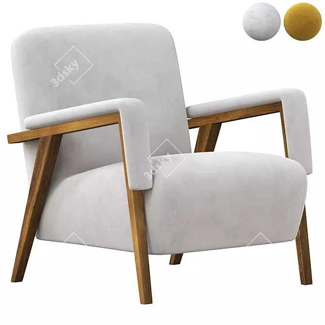 Contemporary Comfy Armchair 3D model image 1