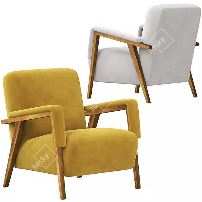 Contemporary Comfy Armchair 3D model image 3