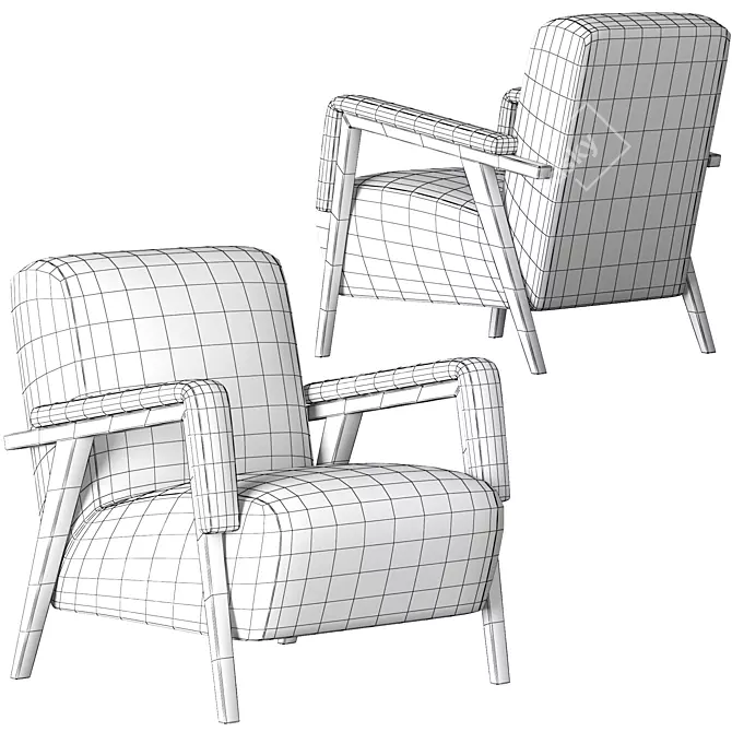 Contemporary Comfy Armchair 3D model image 4