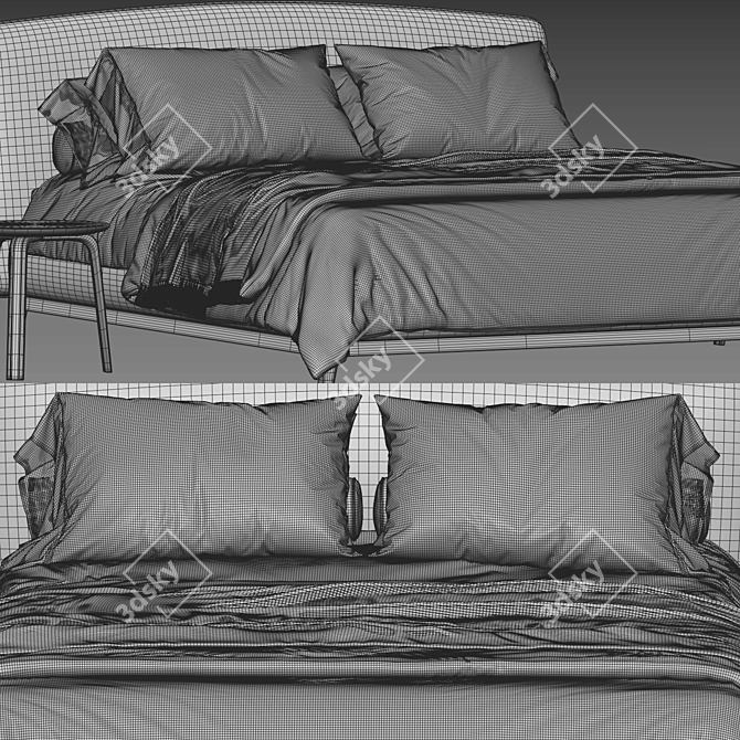 Luxury Italian Flou Olivier Bed 3D model image 4