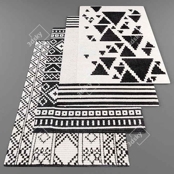 Modern Style Rug Set 3D model image 1