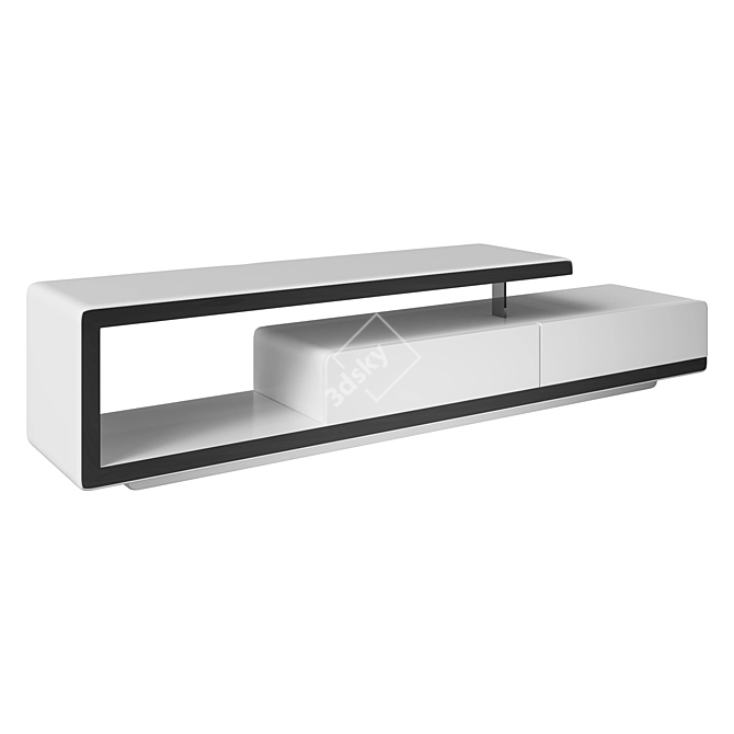 Modern White TV Stand by Angel Cerda 3D model image 1