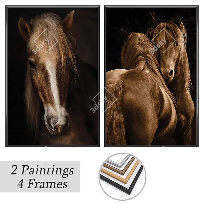 Elegant Wall Art Set 3D model image 1