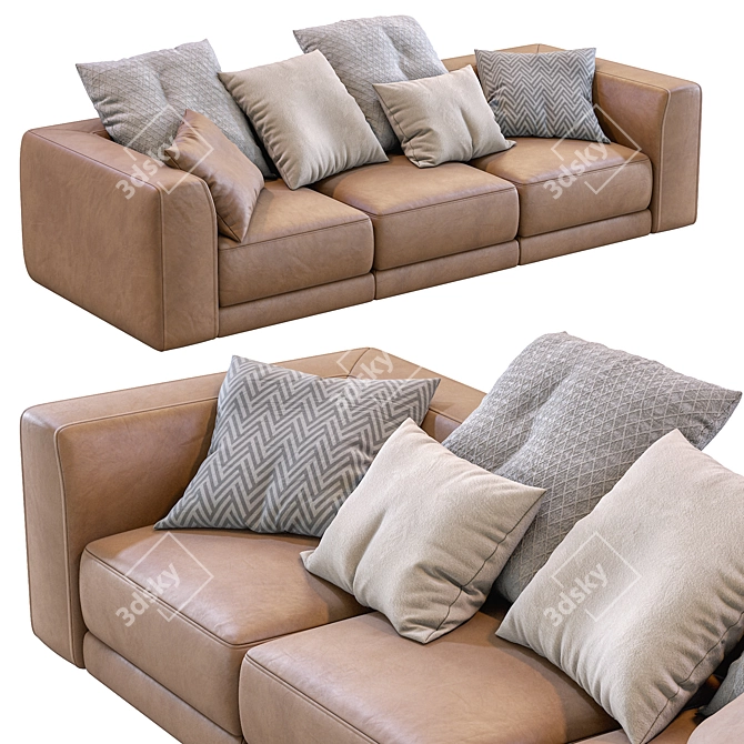 Luxury Leather Sofa: Pasha by Jesse 3D model image 2