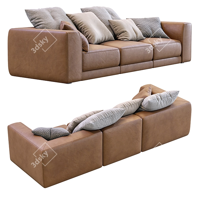 Luxury Leather Sofa: Pasha by Jesse 3D model image 4