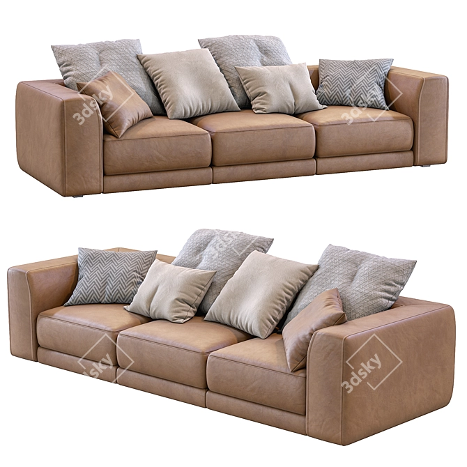 Luxury Leather Sofa: Pasha by Jesse 3D model image 6