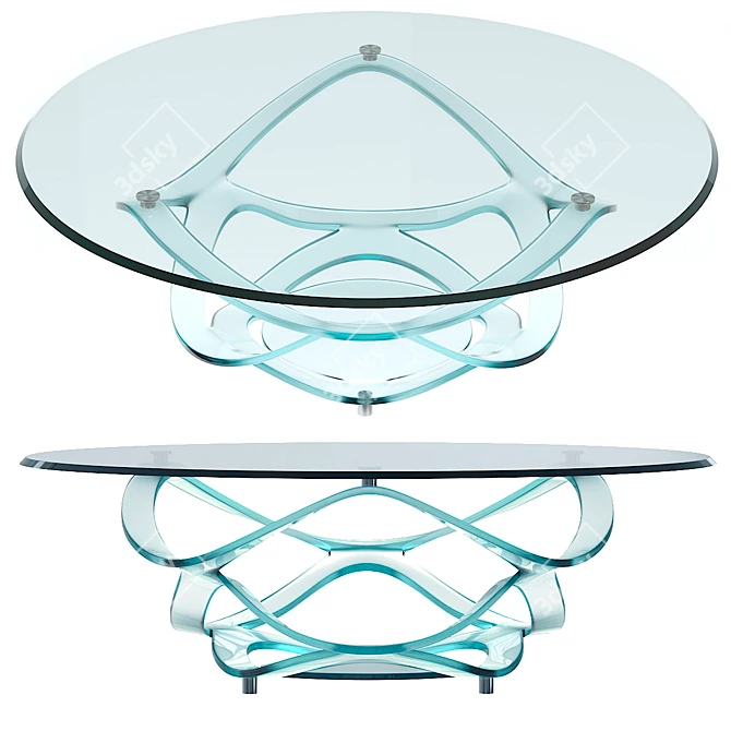 Neolitico Glass Coffee Table 3D model image 1