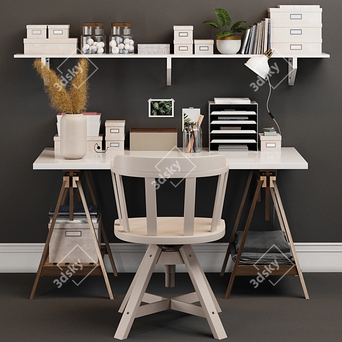 Sleek Workspace Solution: IKEA Office Set 3D model image 1