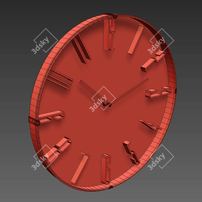 Elegant Bronze Wall Clock 3D model image 4