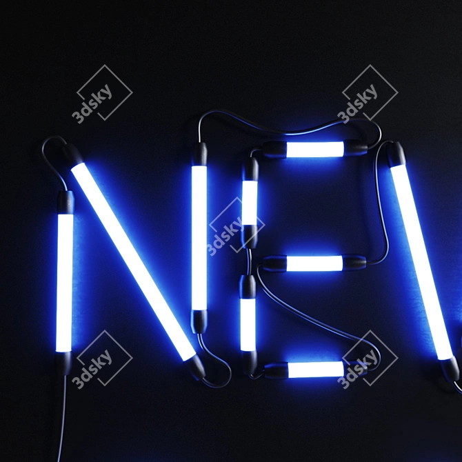 GlowTech Neon Sign Set 3D model image 4