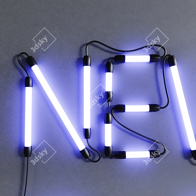 GlowTech Neon Sign Set 3D model image 14