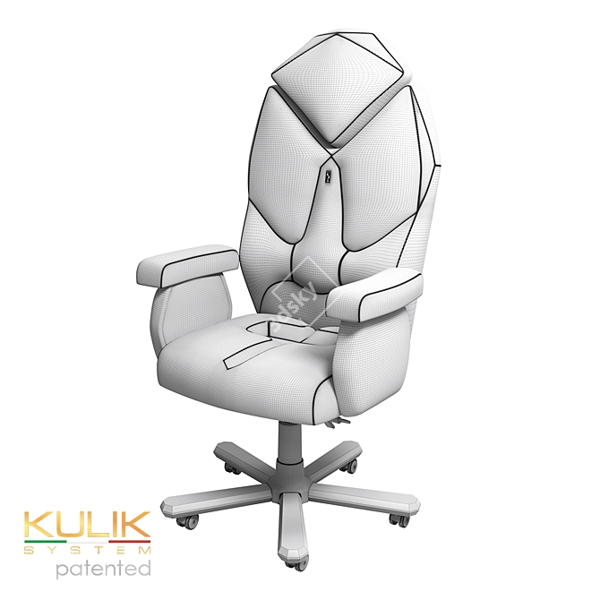Luxury Diamond Ergonomic Chair 3D model image 4
