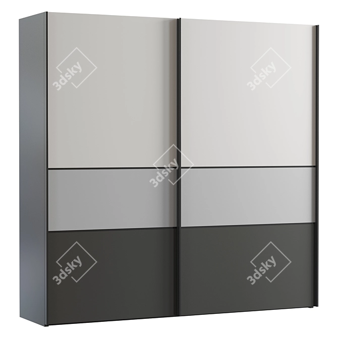 Sleek Sliding Wardrobe Trio 3D model image 1