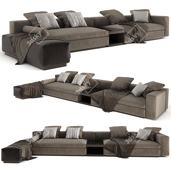 Minotti Yang Sofa: Contemporary Elegance 3D model image 1