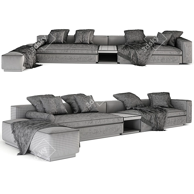 Minotti Yang Sofa: Contemporary Elegance 3D model image 3