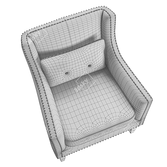 Baxton Studio Albany Lounge Sofa 3D model image 4