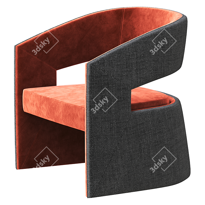 Modern 1728 Armchair: Elegant Design 3D model image 3