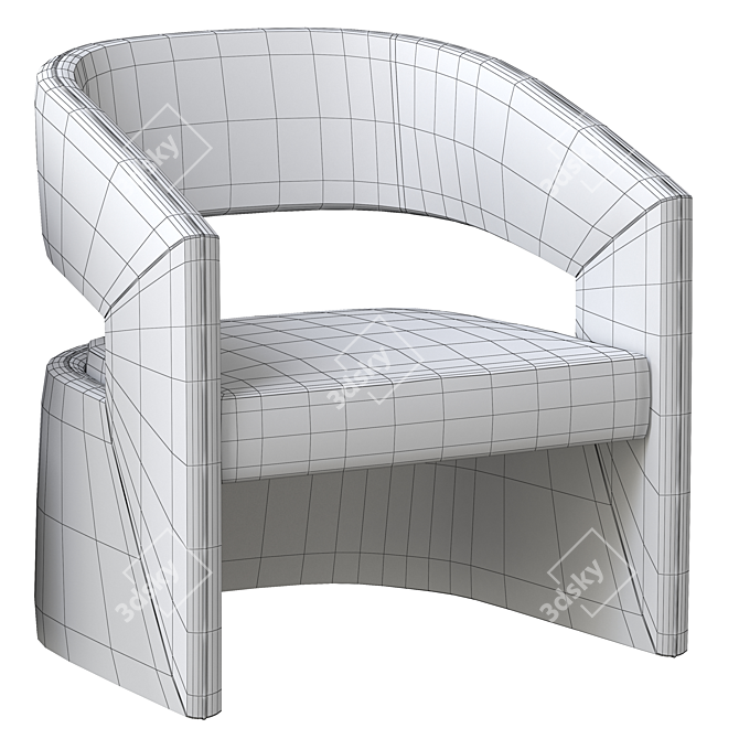 Modern 1728 Armchair: Elegant Design 3D model image 5