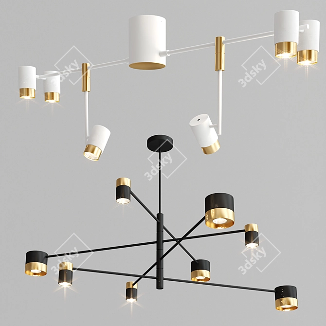 Sleek and Modern SIF Pendant Lamps 3D model image 1