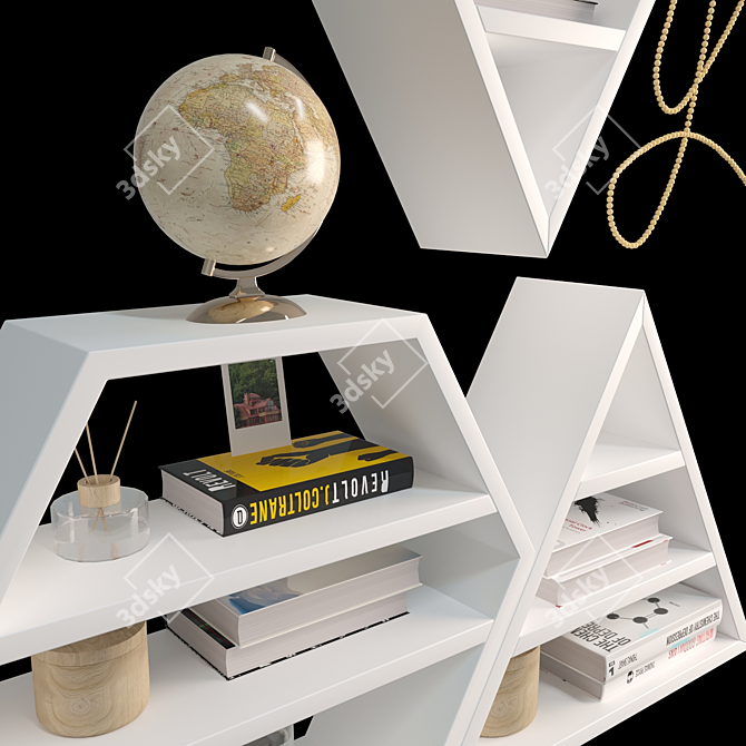 Elegant Decorative Shelf Set 3D model image 2