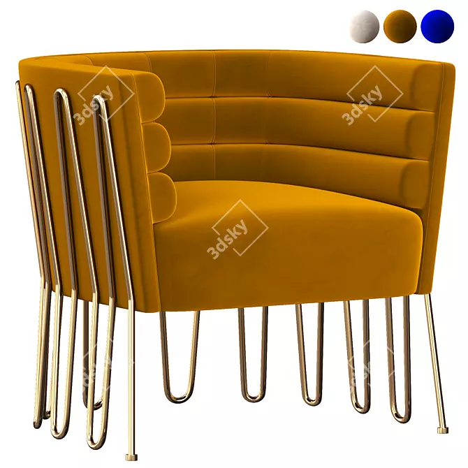Jonathan Adler Maxime Club Chair: Elegant and Stylish Seating 3D model image 2