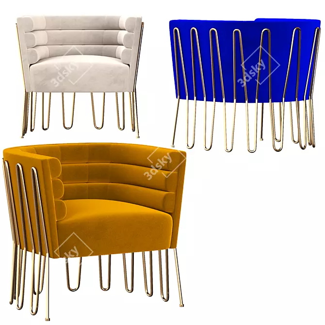 Jonathan Adler Maxime Club Chair: Elegant and Stylish Seating 3D model image 4