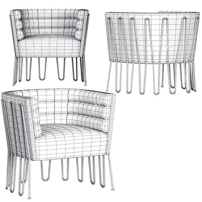 Jonathan Adler Maxime Club Chair: Elegant and Stylish Seating 3D model image 5