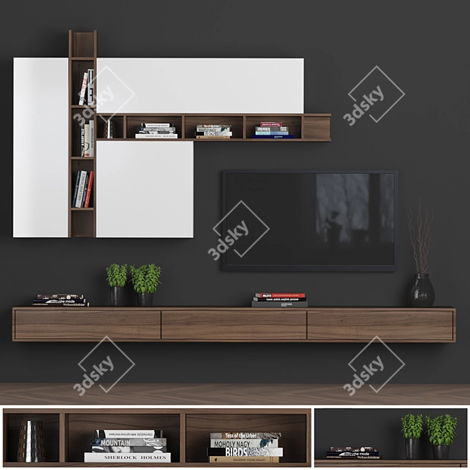 Modular TV Wall: High-Quality Design & Easy Customization 3D model image 2