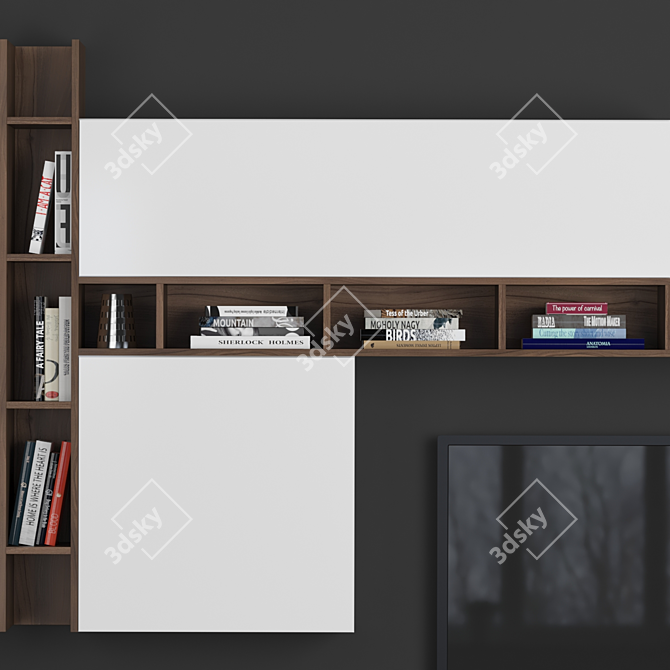 Modular TV Wall: High-Quality Design & Easy Customization 3D model image 5