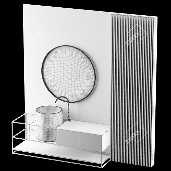 Modern Gray Bathroom Set 3D model image 5