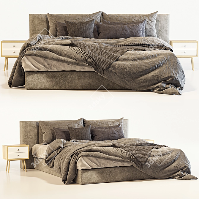 Elegant Poliform Bed 3D model image 1