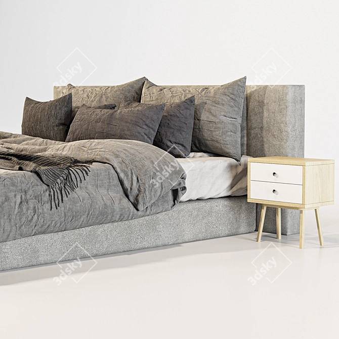 Elegant Poliform Bed 3D model image 2