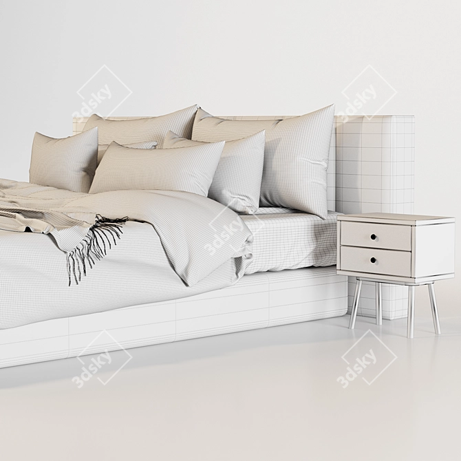 Elegant Poliform Bed 3D model image 3