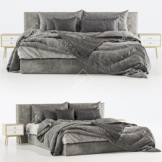 Elegant Poliform Bed 3D model image 4