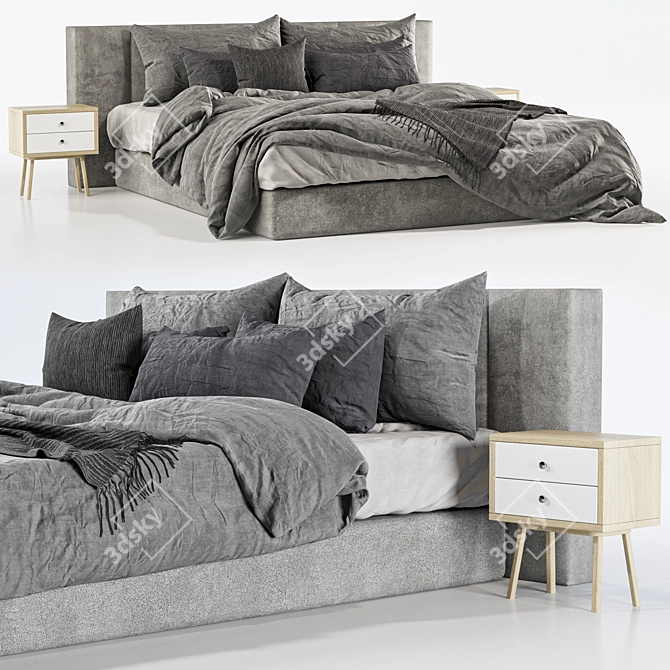 Elegant Poliform Bed 3D model image 5