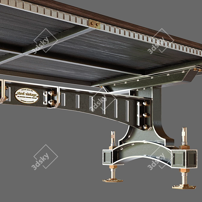 Industrial Steel Vintage Table: BRUNEL 3D model image 3