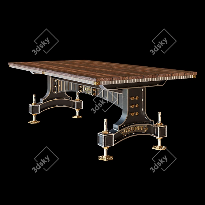 Industrial Steel Vintage Table: BRUNEL 3D model image 5