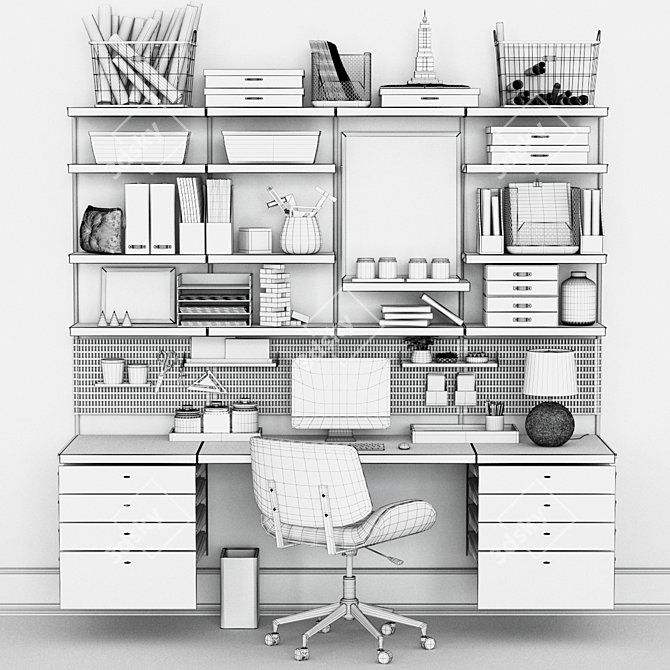 Office Workspace Organizer Set 3D model image 6